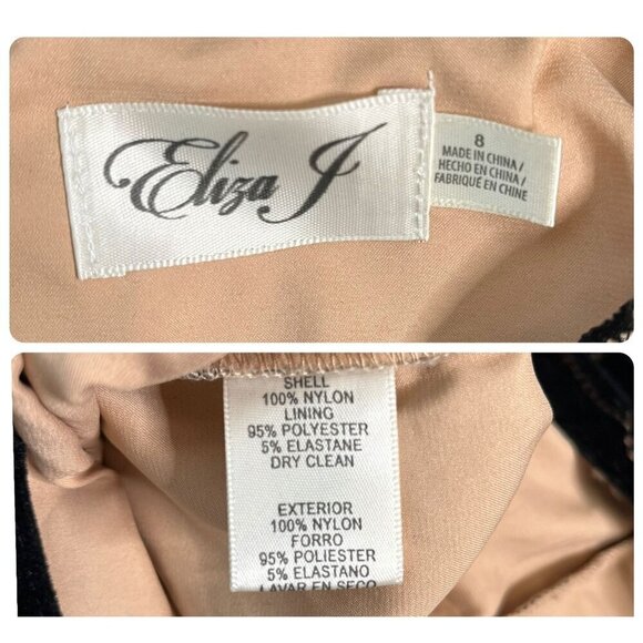 ✨Velvet Luxe Evening Dress Eliza J Black Lace Bell Sleeve Cocktail Dress Size 8✨ - Picture 10 of 10